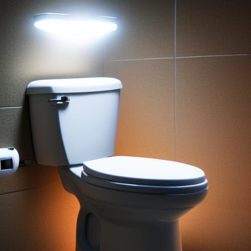 High-Tech Toilet Emitting Lightning: Professional Photograph...