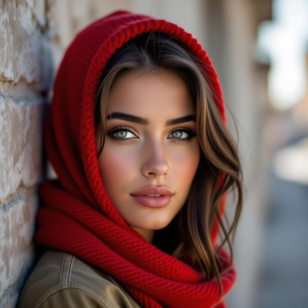 Urban Portrait of Woman With Intense Gaze