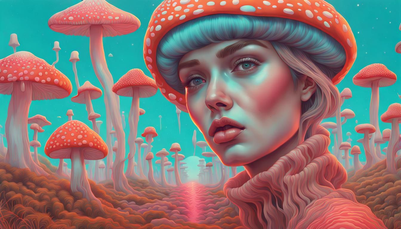 Hallucination Mushroom Art Inspired by Fashion Magazines