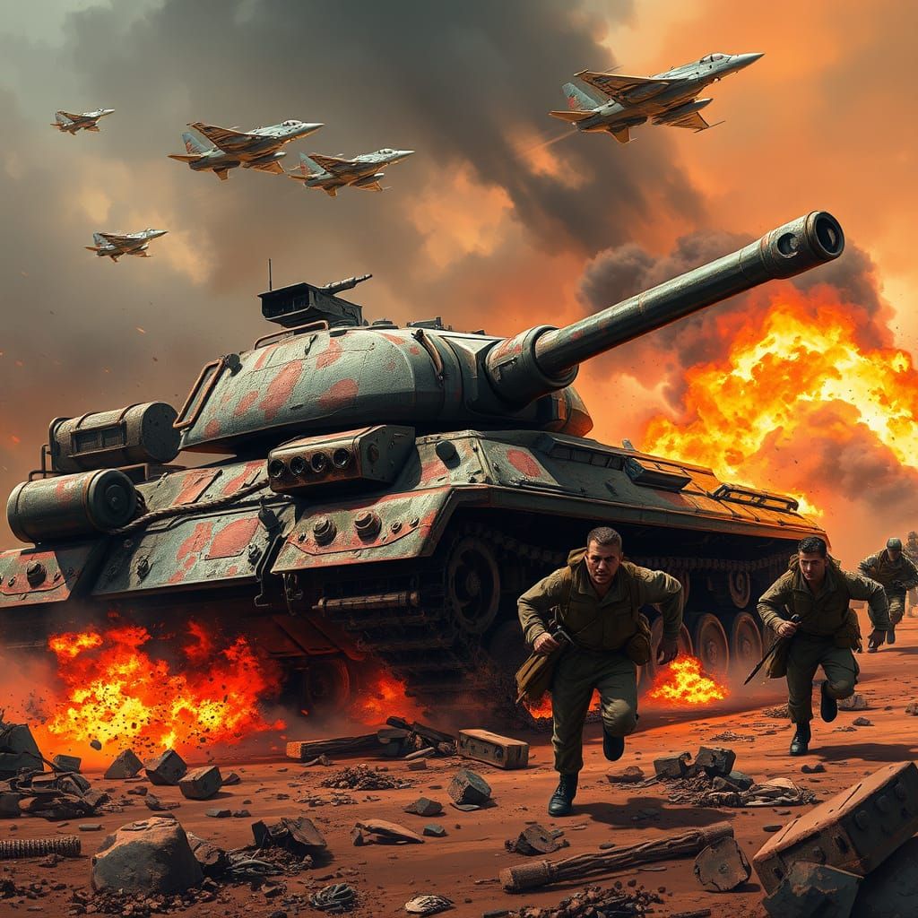 War-Torn Battlefield in Hyperrealistic Style