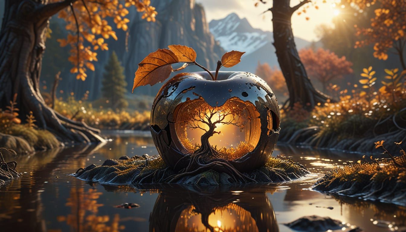 Magical Apple Reveals Glowing Inner World