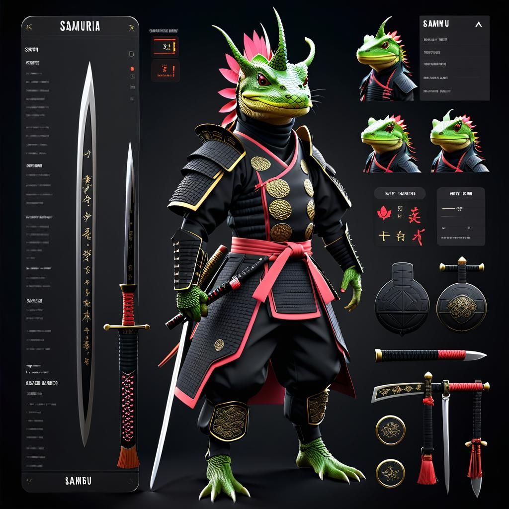 Lizard Samurai Masters character Selection screen
