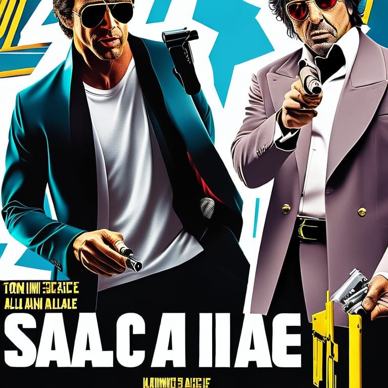 Neon Vice Movie Poster Featuring Two Actors
