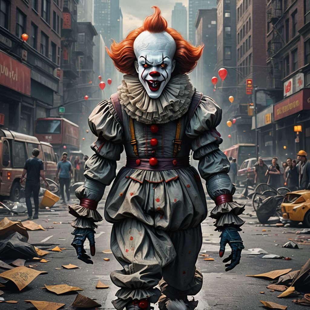 Pennywise in the City: A Whimsical Fantasy Art