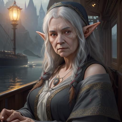 Elf Priestess Portrait at Dawn