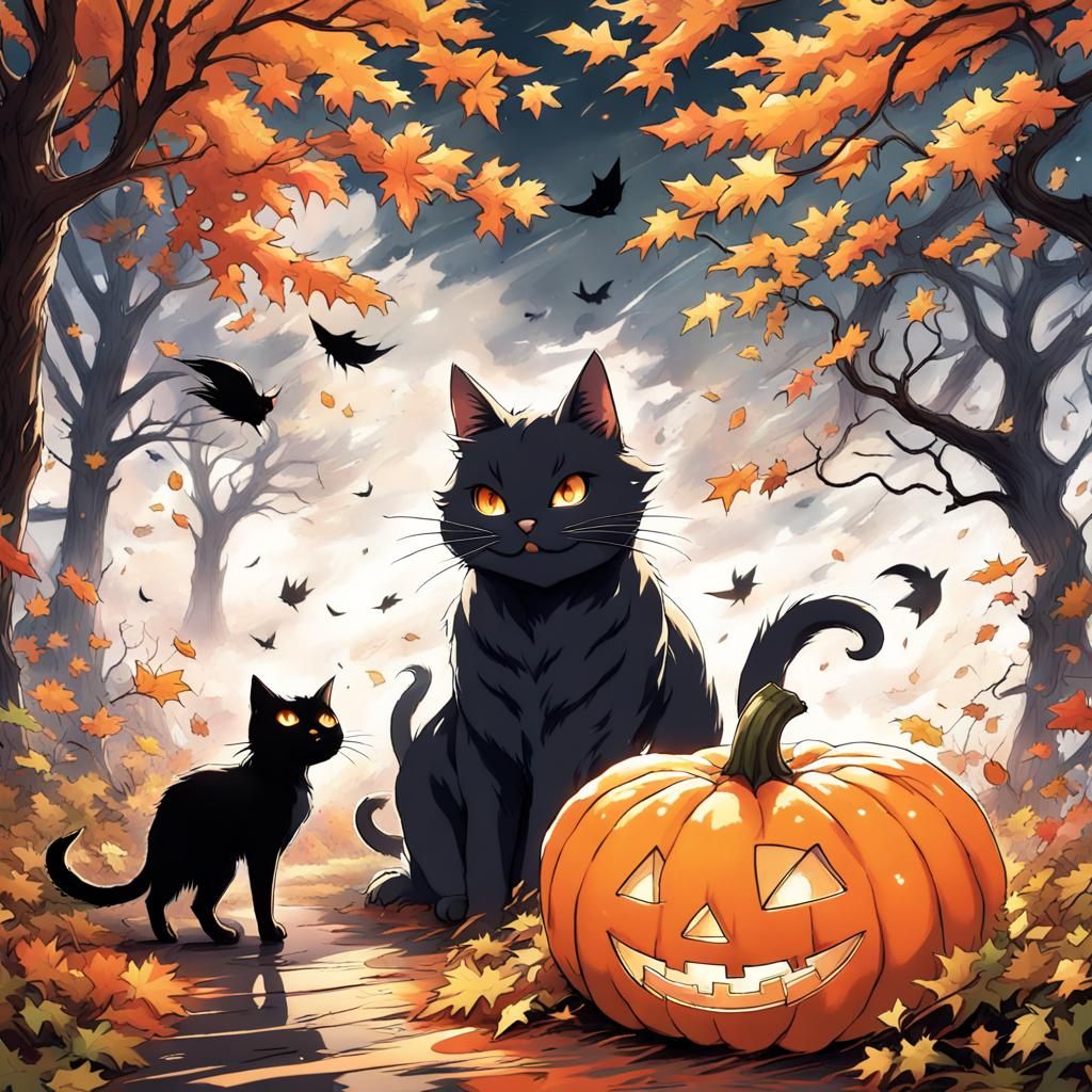 Jack O'Lantern's Anime Encounter with a Black Cat