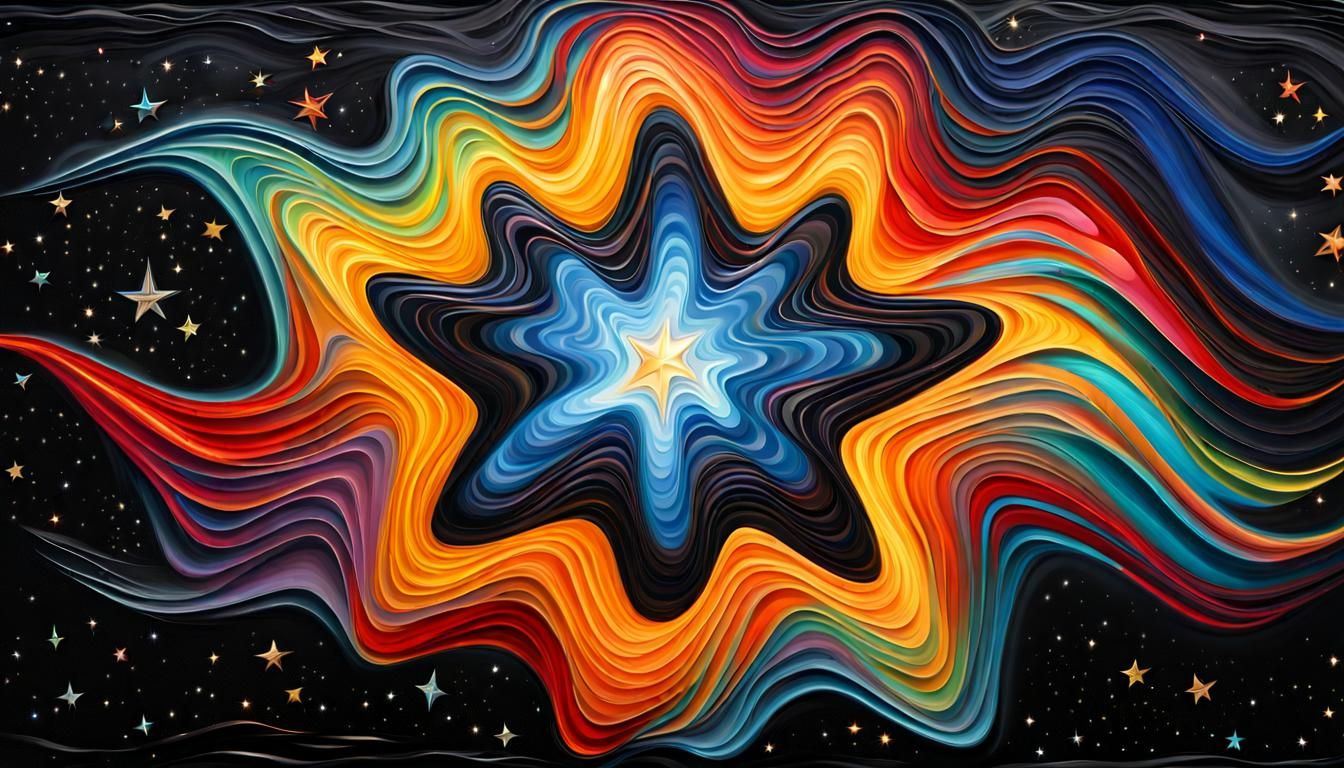 Vivid Impasto Painting of a Newborn Star