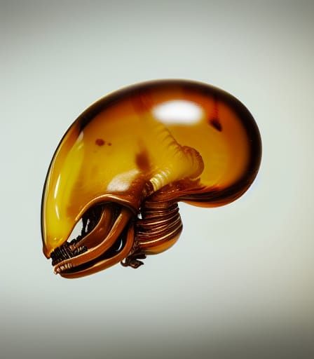 Xenomorph Encased in Amber: Hyperrealistic National Geograph...