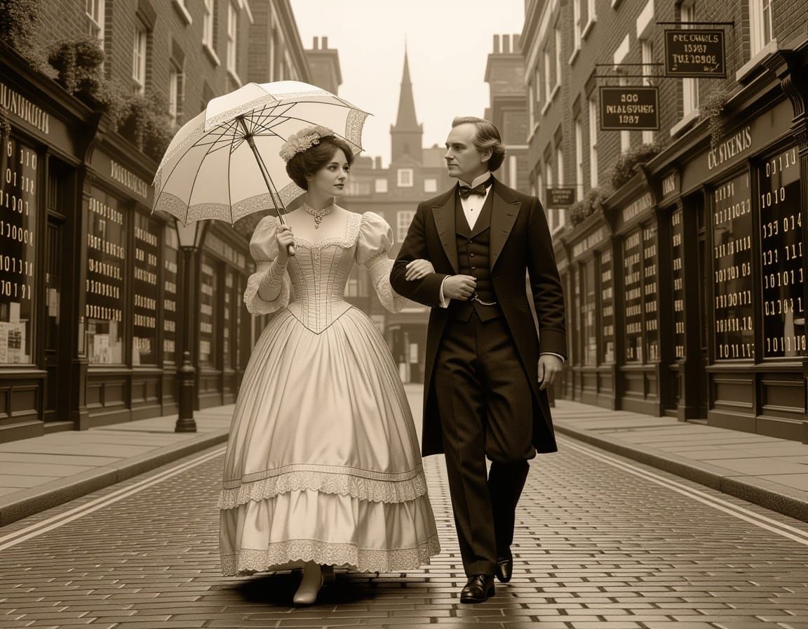 Ada Lovelace and Charles Babbage in Victorian London