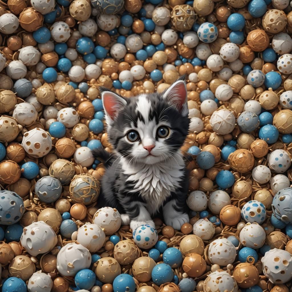 Cute Kitten in Detailed Matte Painting