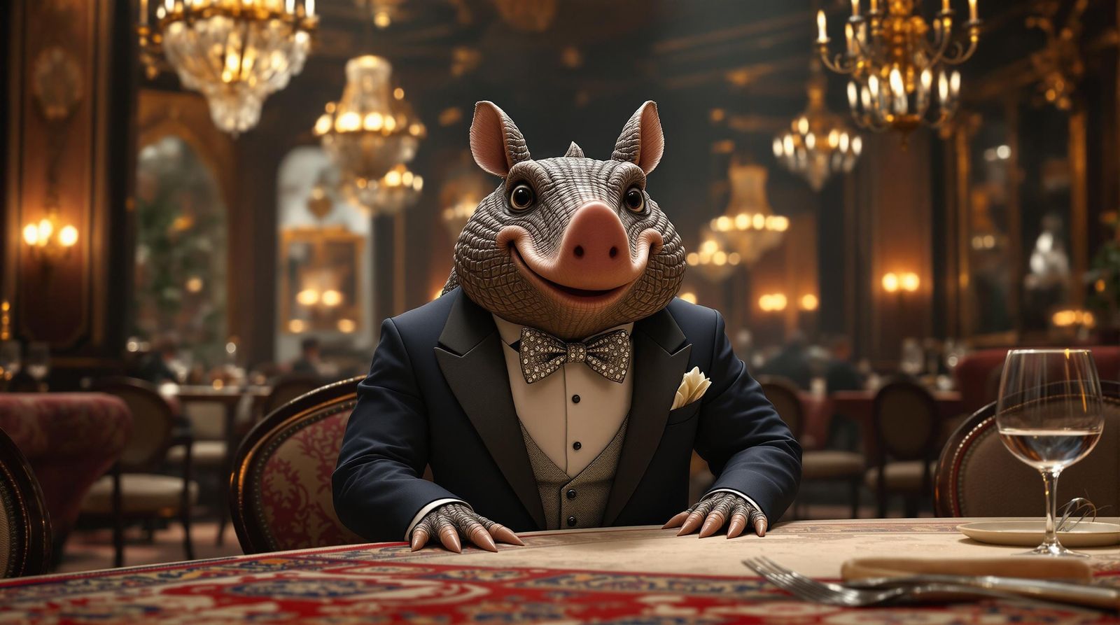 Gentleman Armadillo in Formal Attire