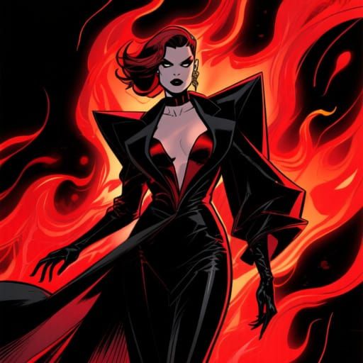 Fashion Rebellion Ignited: Dark Elegance in Comic Art Style