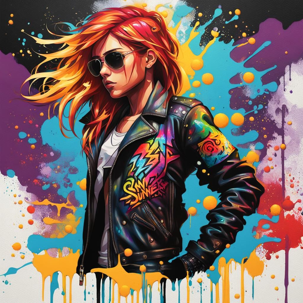 Sunset Shimmer Cyberpunk Graffiti Art Splash