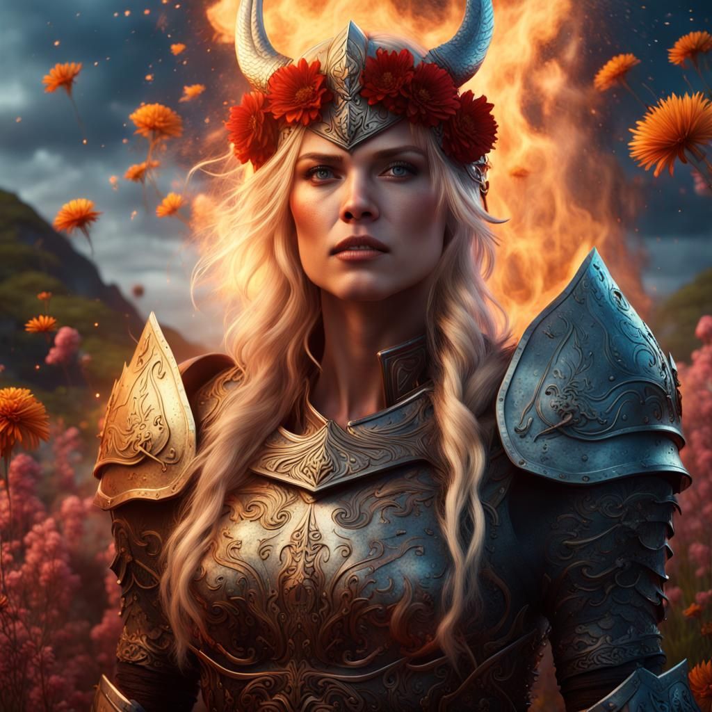 Viking Queen in Battle: Hyperrealistic Fantasy Art