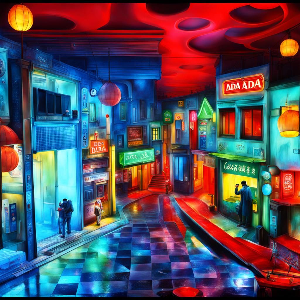 Photorealistic 3D Dadaist Composition with Detailed Textures