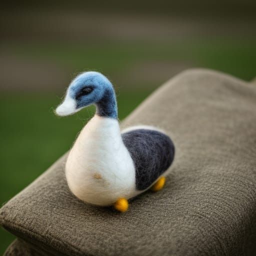 Needle Felted Goose in Natural Lighting