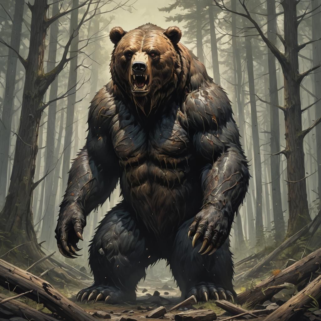 Sinister Monstrous Bear as Fantasy Art