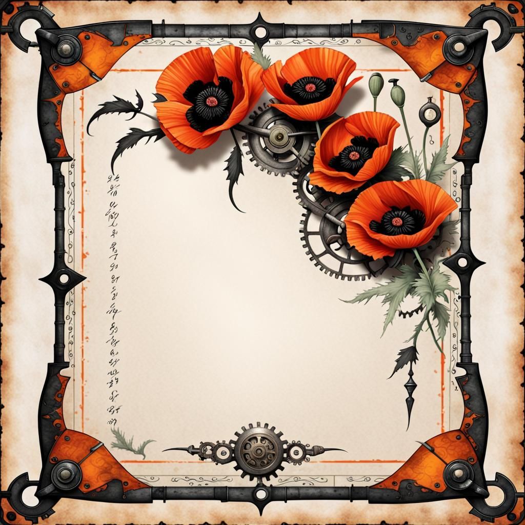 Steampunk Calligraphy with Sci-Fi and Floral Elements