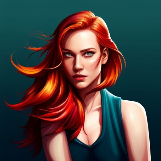 Hi-Tech Redhead Portrait in Avant-Garde Style