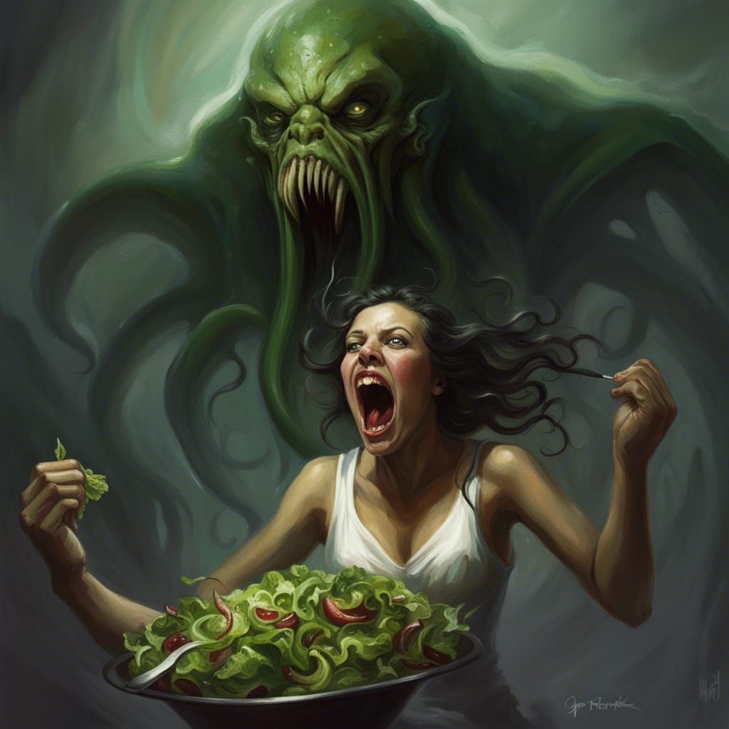 Cthulhu Woman's Sinister Salad Scream