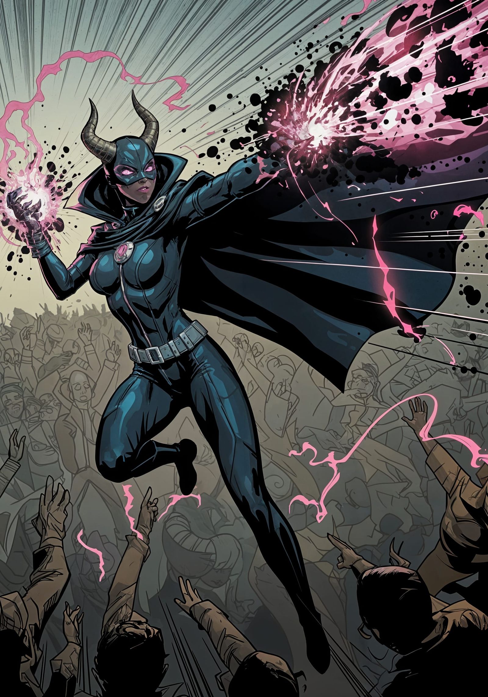 Inkblight Witch Comic Book Supervillain Frame