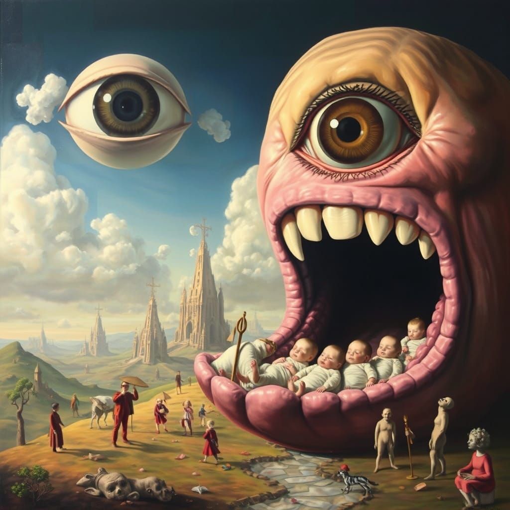 Surreal Dreamscape with Dalí and Magritte Influences