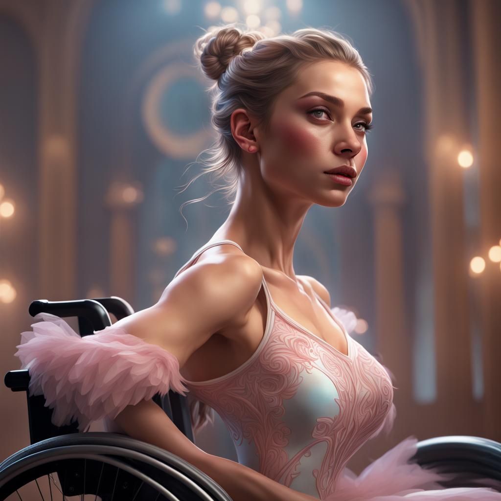 Ballerina in a wheelchair dancing
