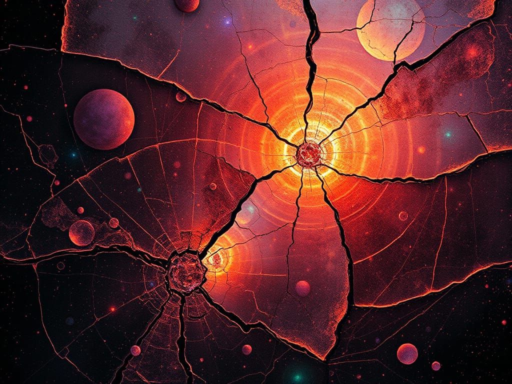 Crazed Bioiridescent Nucleated Microvoids Lavaconic Crackle Crazing in the Fabric of Time