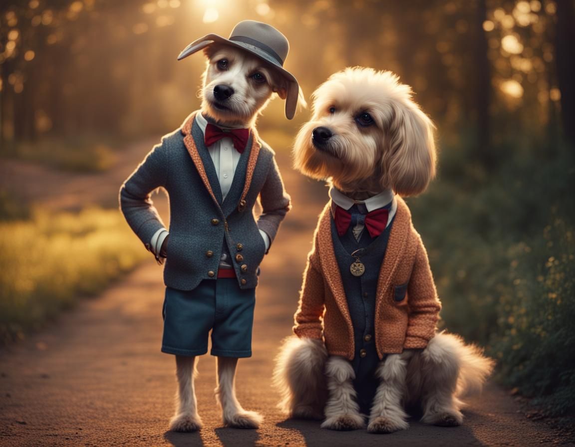 Dog and Teenager in Magic Hour Lighting