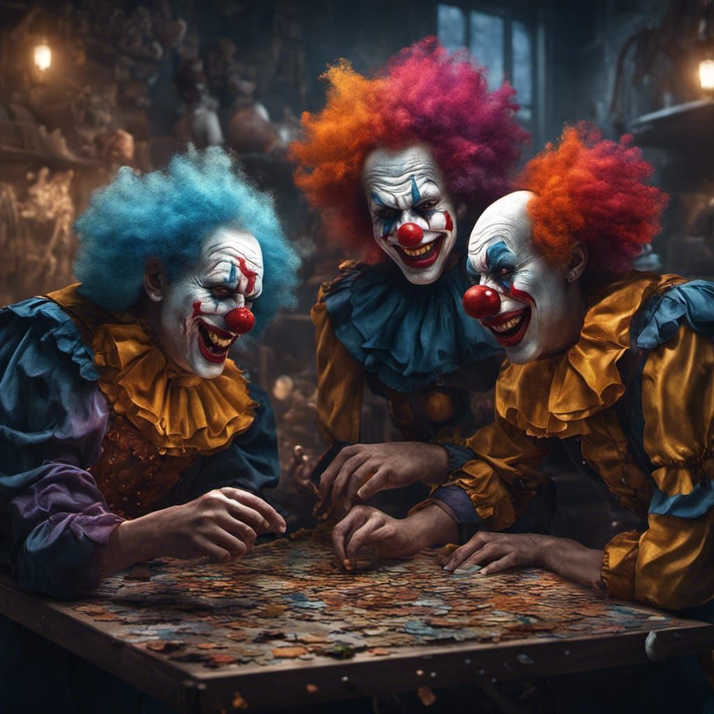Clowns Unite: A Fantastical Puzzle Construction