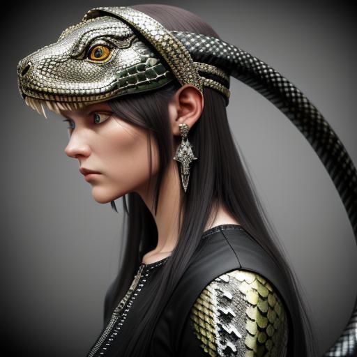 Surreal Snakes with Rabbit Ears in 3D Style