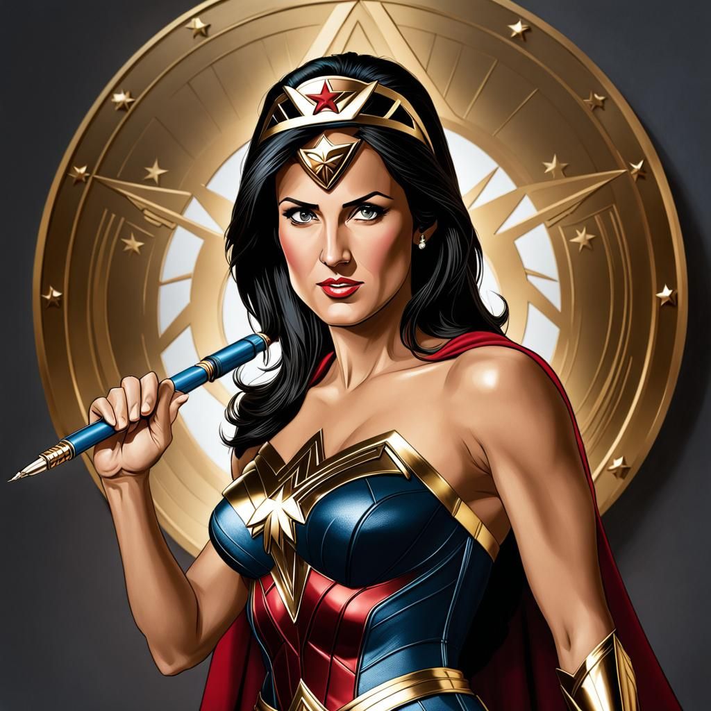 Nikki Haley as Diplomatic Wonder Woman in Comic Book Art