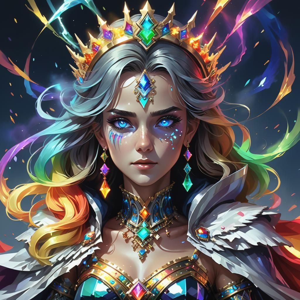 Rainbow Lich Princess with Crystal Details