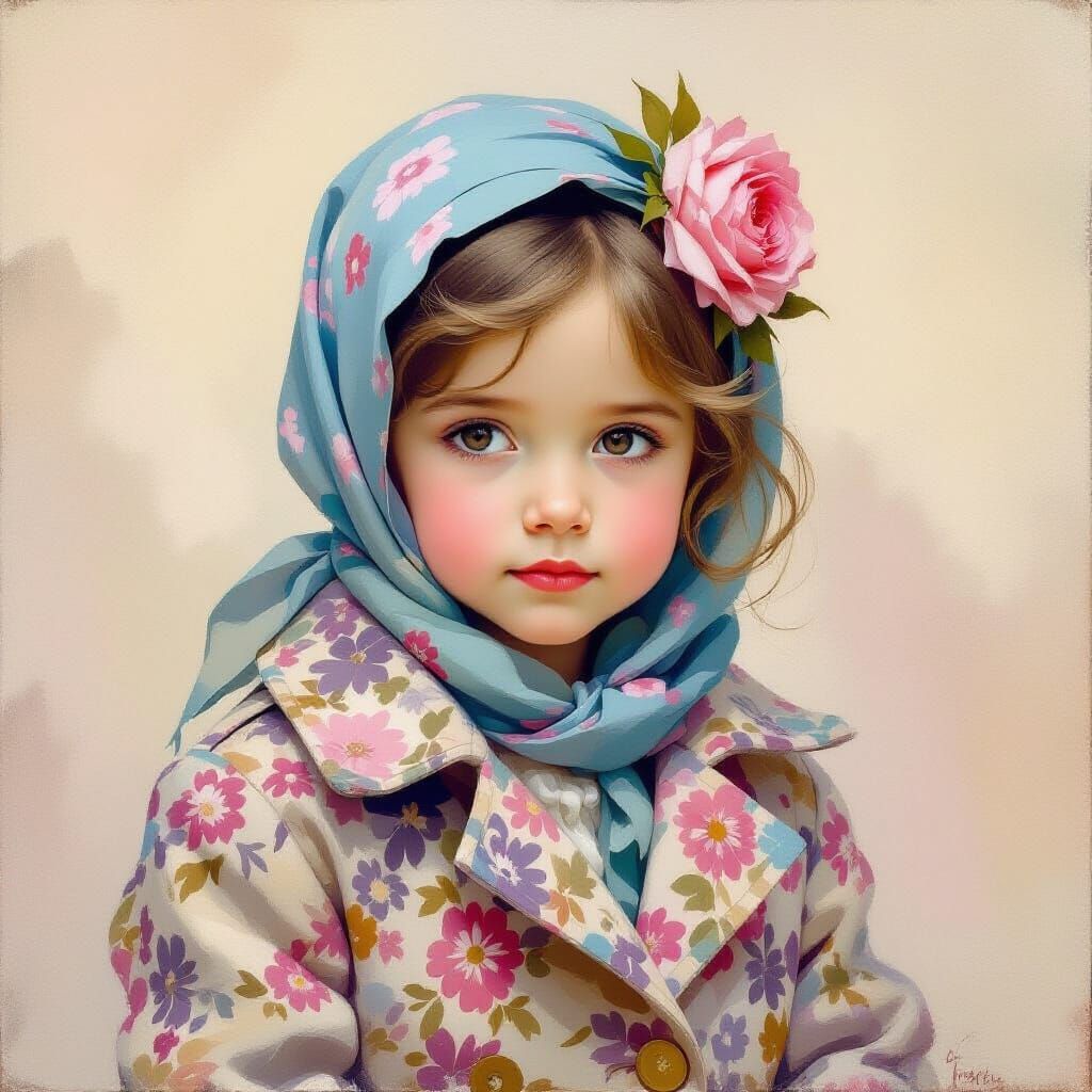 Timeless Portrait of Girl in Painterly Style
