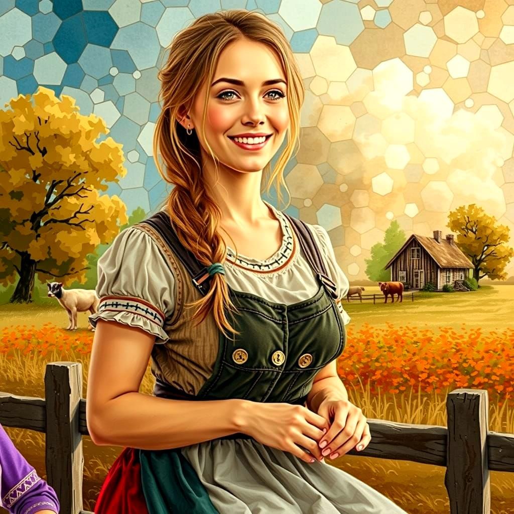 Rustic Beauty in Quilted Needlework Style