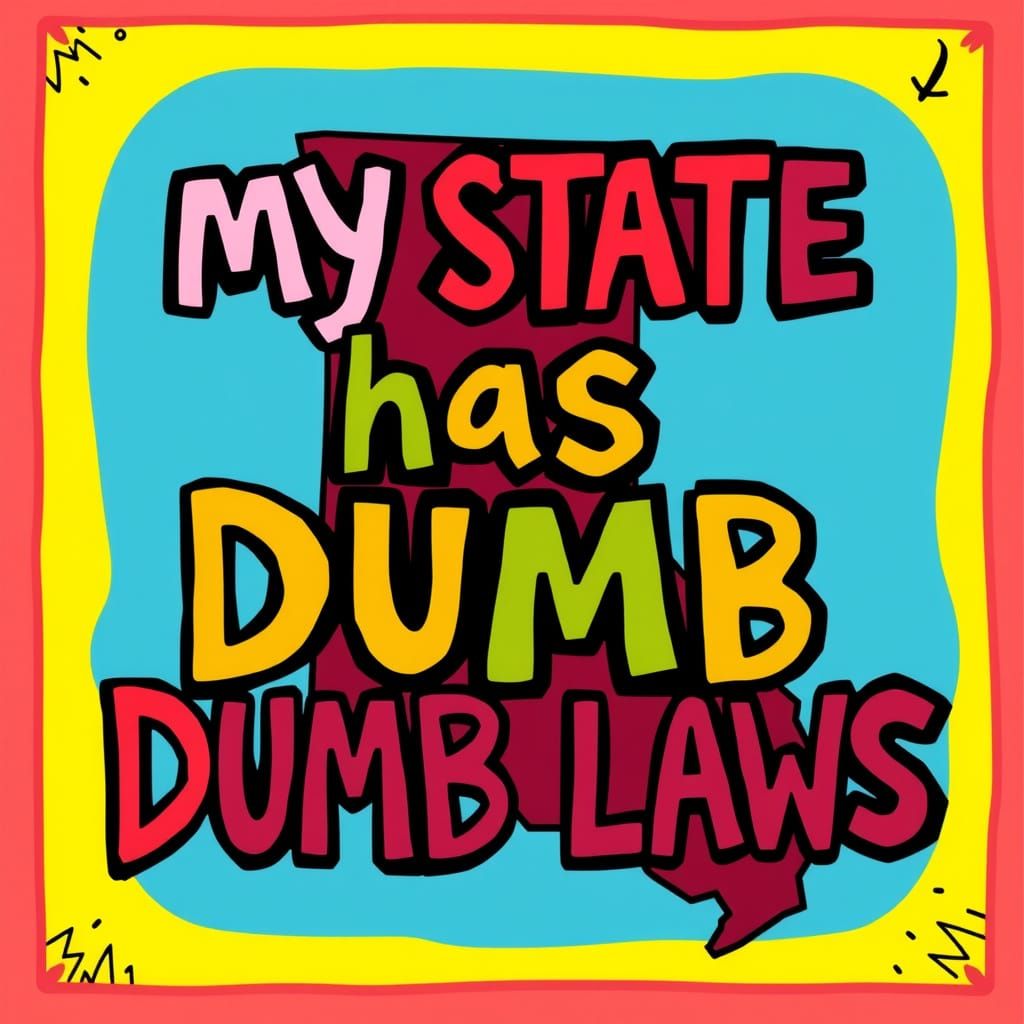 Rebellious Poster Defying Dumb Laws in a Whimsical Manner