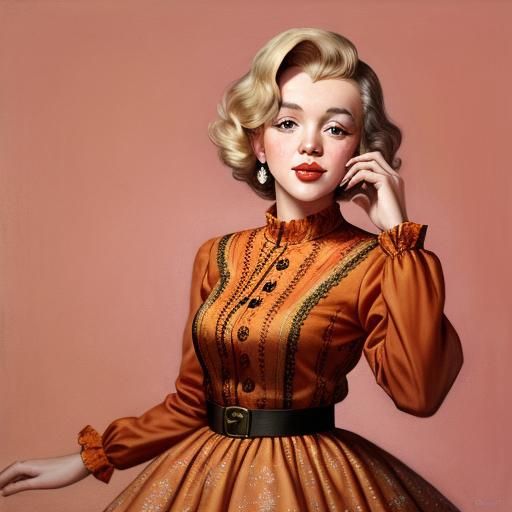 Marilyn Monroe in Oil Painting Style
