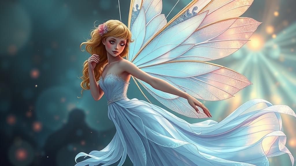 Diaphanous Fairy in Comic Book Art Style