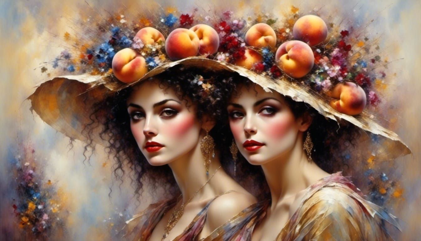 Romantic Embrace with Vibrant Colors and Textures