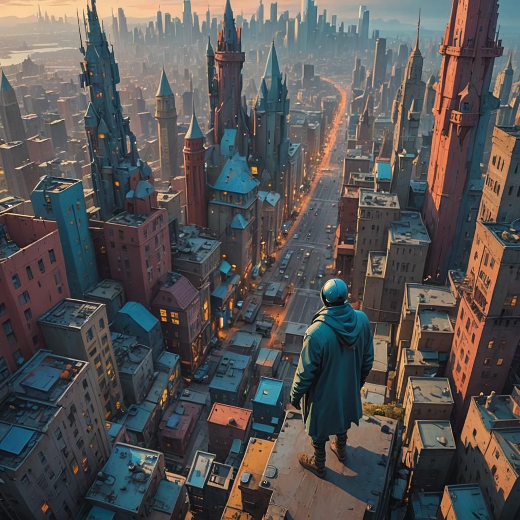 Metropolis Bodypaint in a Fantastical Digital Painting