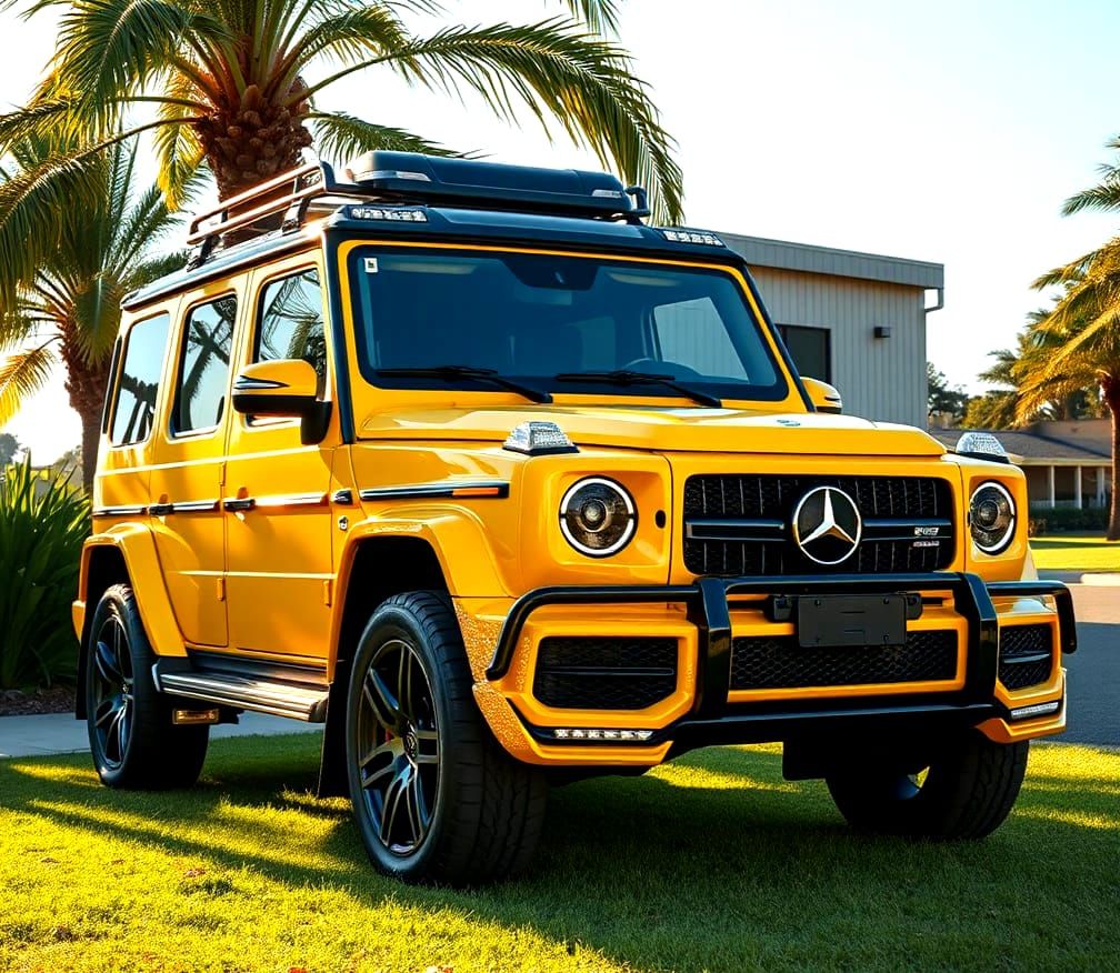 Luminescent Yellow Mercedes-Benz G-Class in Sunshine