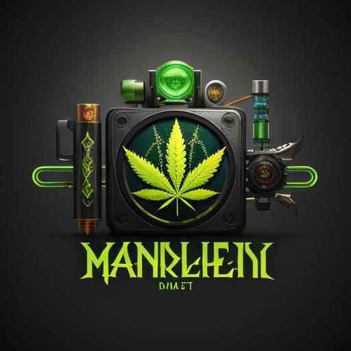 Psychedelic Stoner Marijuana Accessories Logo Design
