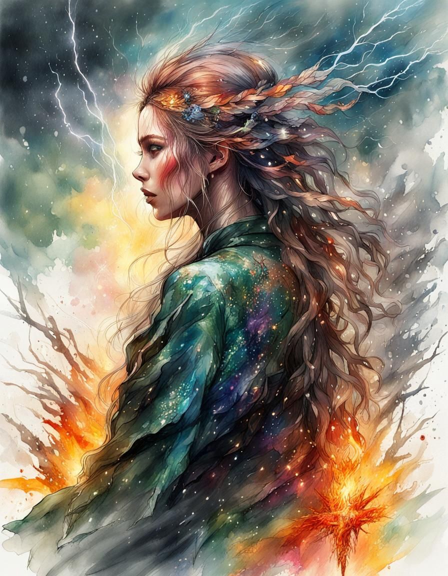 Elemental Being Controls Nature's Power