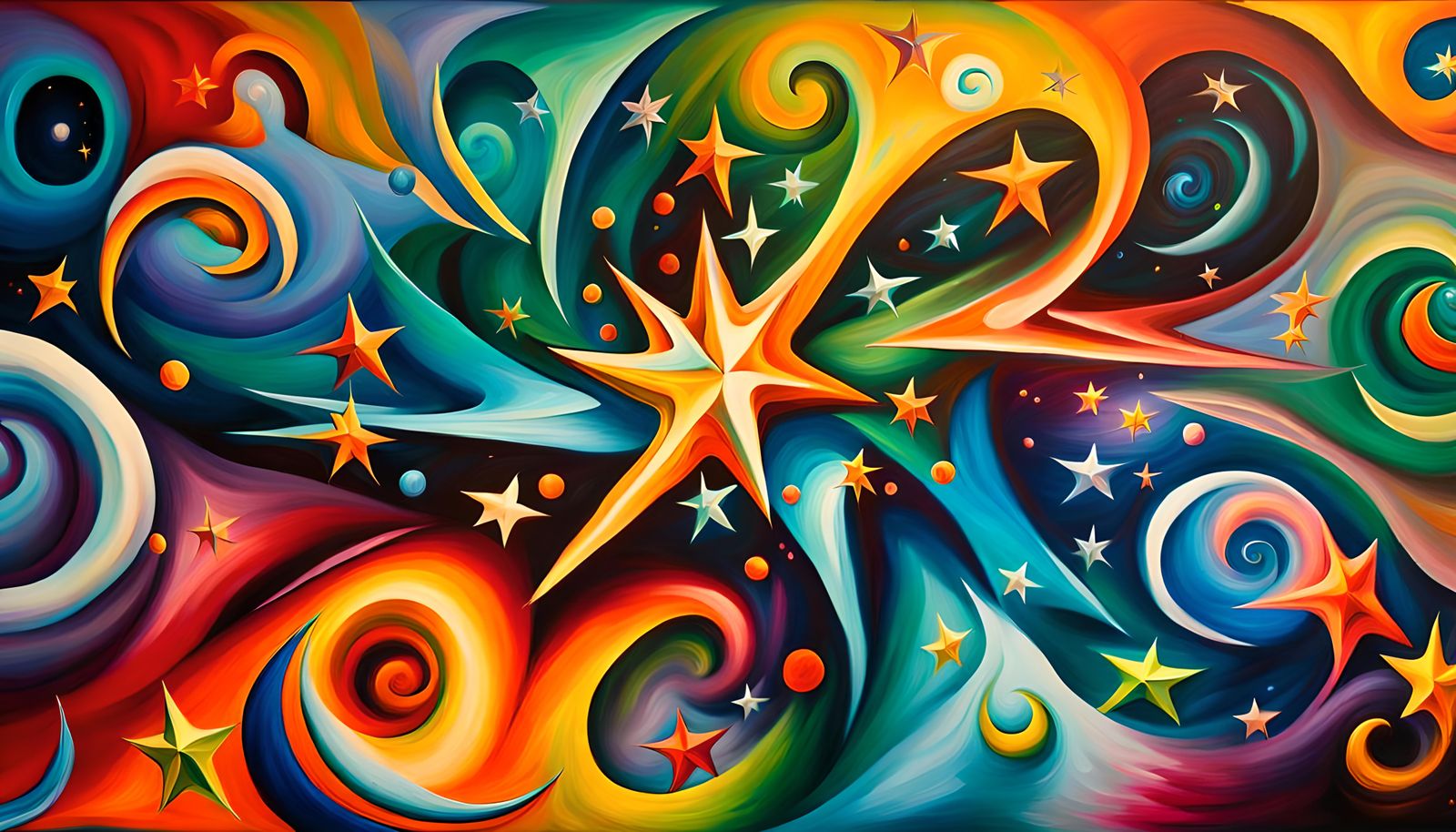 Harmonious Swirling Stars in Electromagnetic Plasma: Impasto...