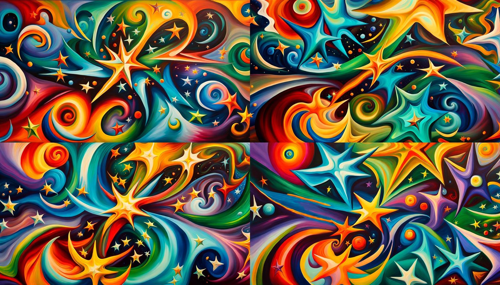 Electromagnetic Plasma Stars in Impasto Painting Style