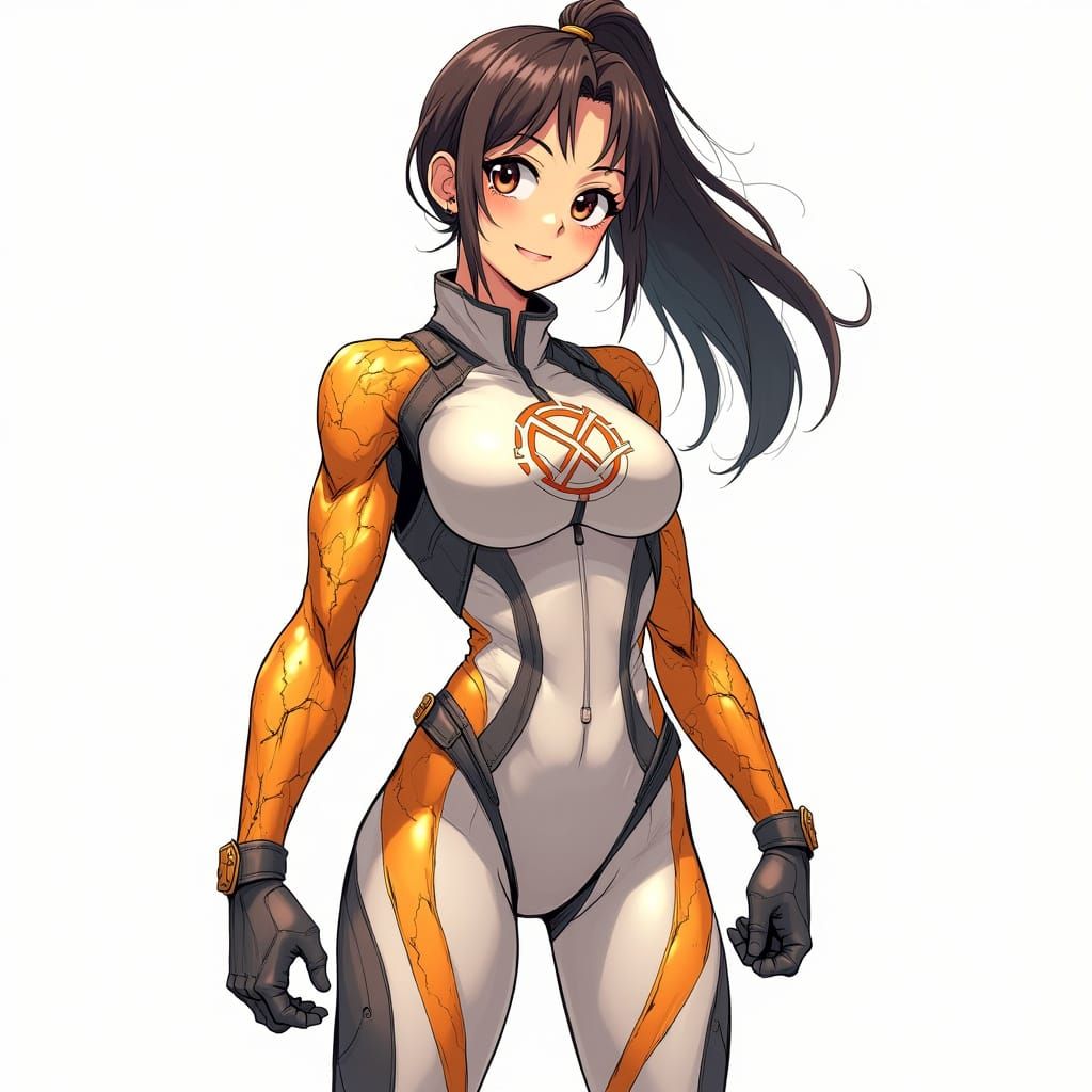 Anime-Style Line Drawing of Mutant Superhero Anya