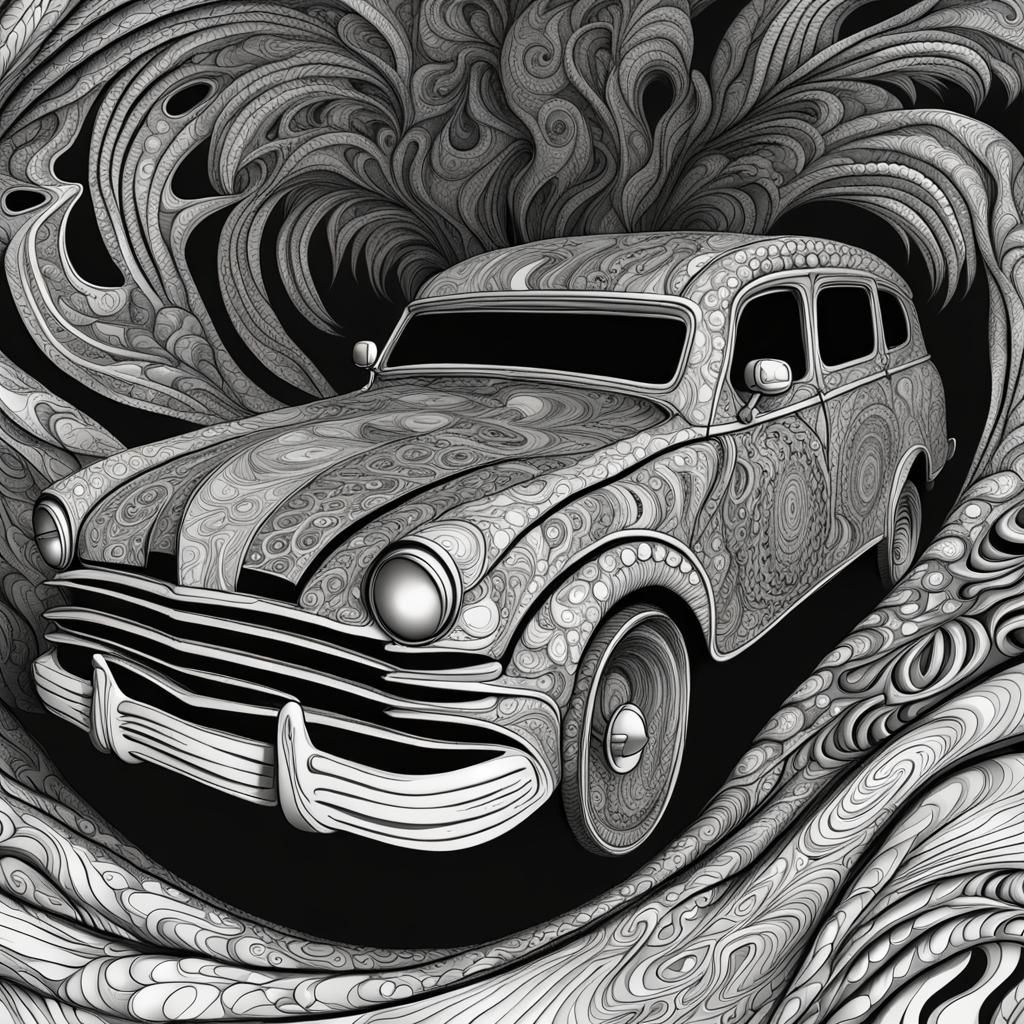 Night Jungle Car with Frightful Look