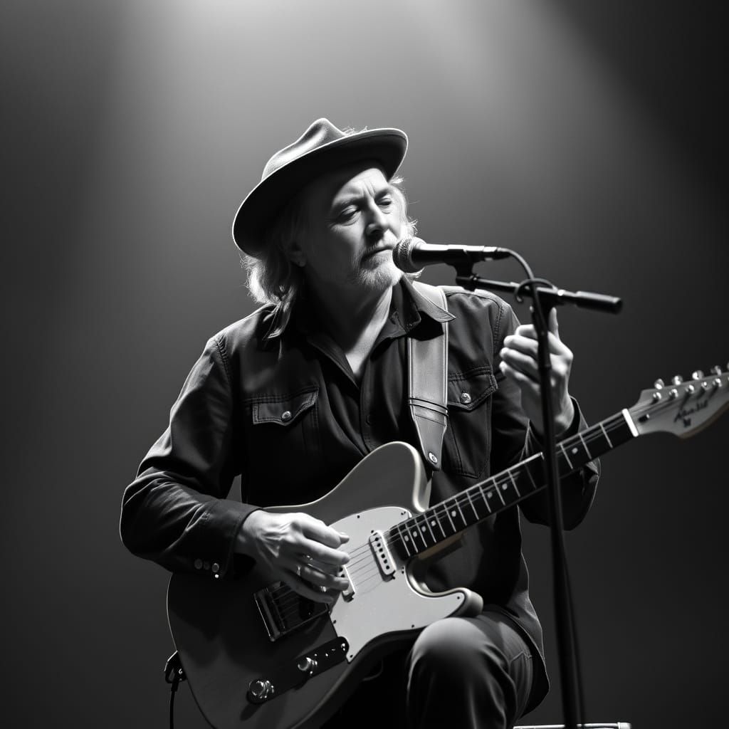 Singer with Guitar, Inspired by Blues Music