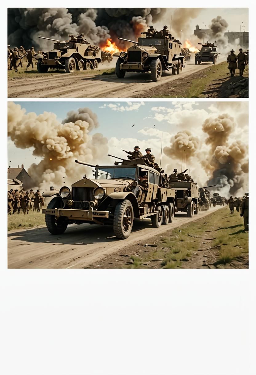WW1 War Vehicles and Soldiers Engage in Epic Battle