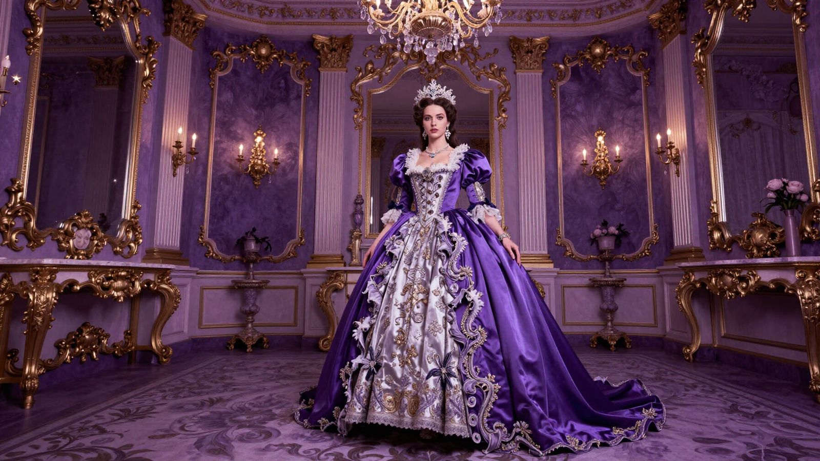 Baroque Opulence in Dominant Purple Hues